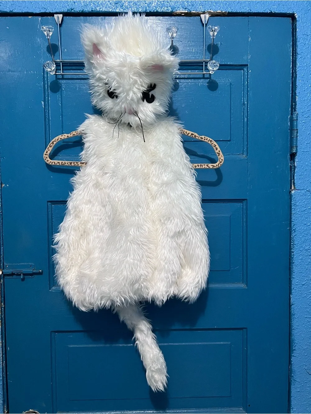 Pottery Barn Kids White Furry Cat Costume Hooded Onesie
